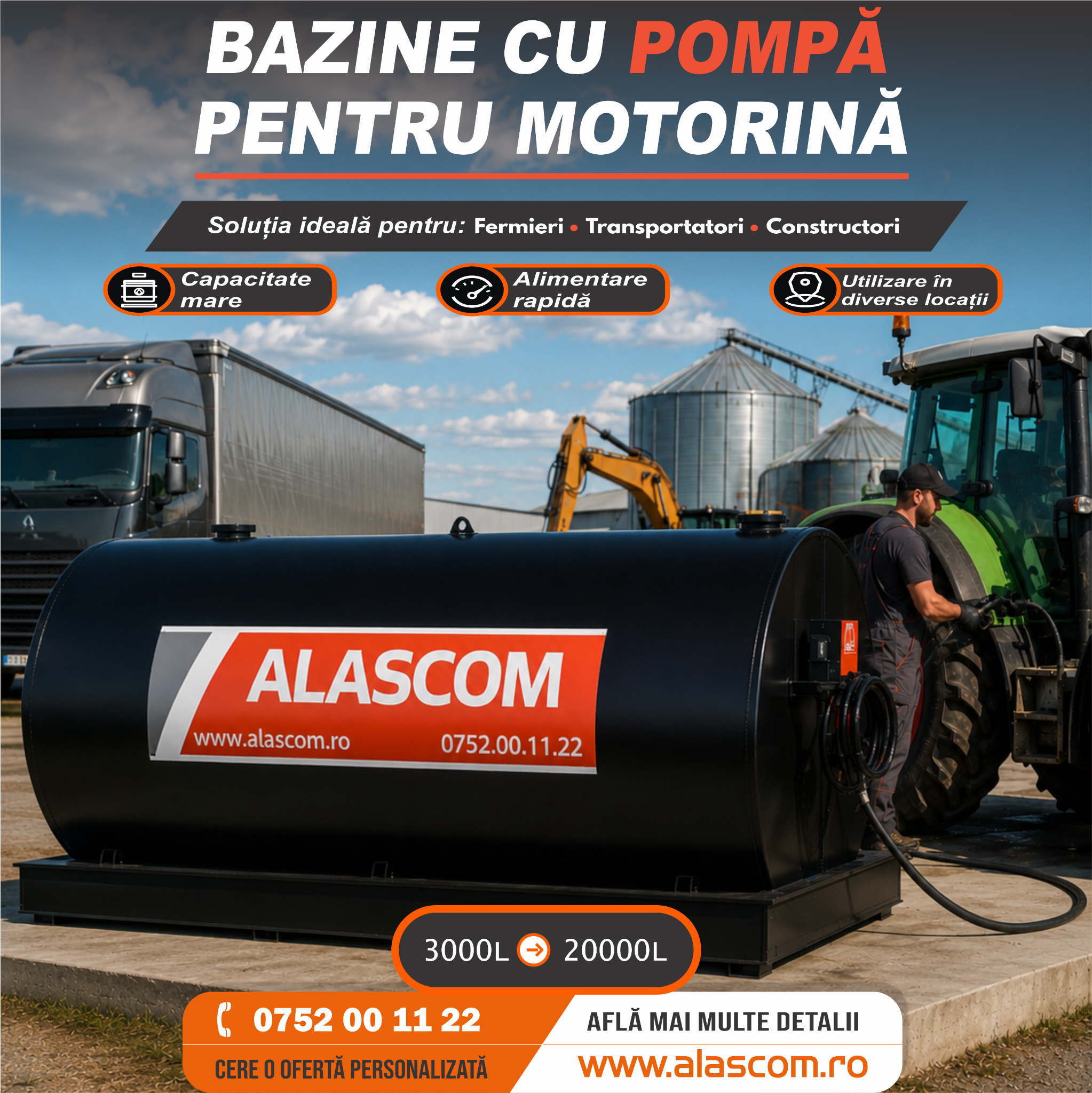 Bazine cu pompă pentru motorină